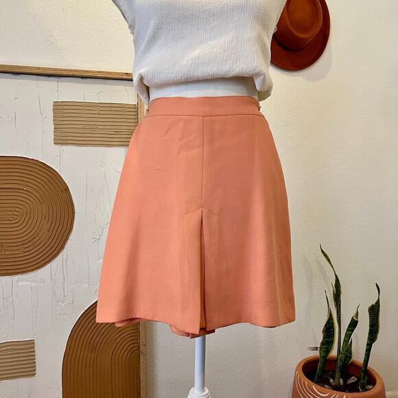 Vintage 1970s Peachy Pink Handmade High Waisted Mod Mini Skirt - XS - Picture 1 of 9